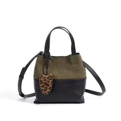 Leather Buckets Bags with logo for Women