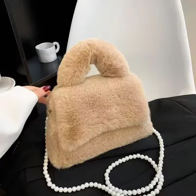 Luxury Fuzzy Portable Handbags Purse