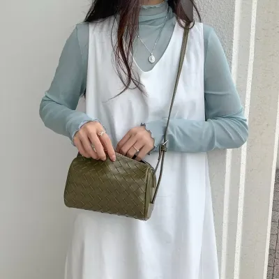 PU Leather Woven Purse Handbags 