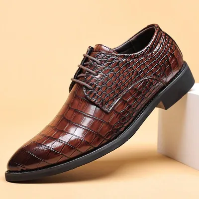  Men Pointy Fashion Men's Leather Shoes 