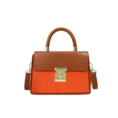 PU Material Portable Square Handbag