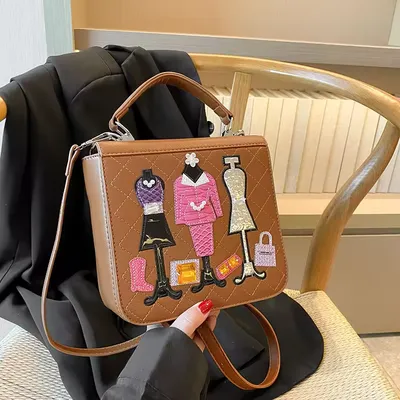 Geometric Pattern Cartoon Handbag