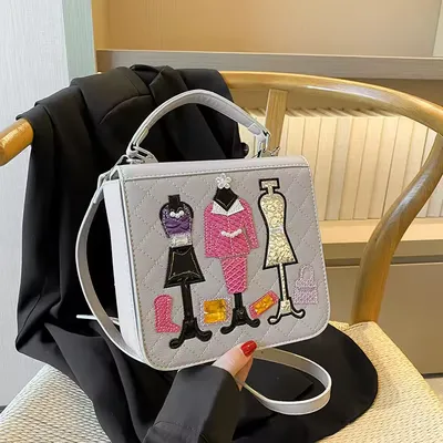 Geometric Pattern Cartoon Handbag