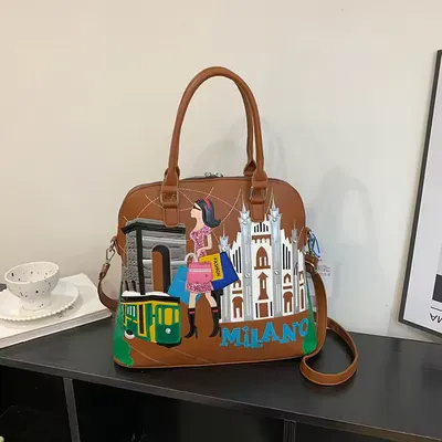 Fashion Trendy Embroidered PU Bag