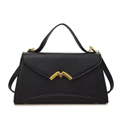 Zippered Casual Handbag Made of Artificial Leather