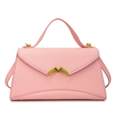 Zippered Casual Handbag Made of Artificial Leather