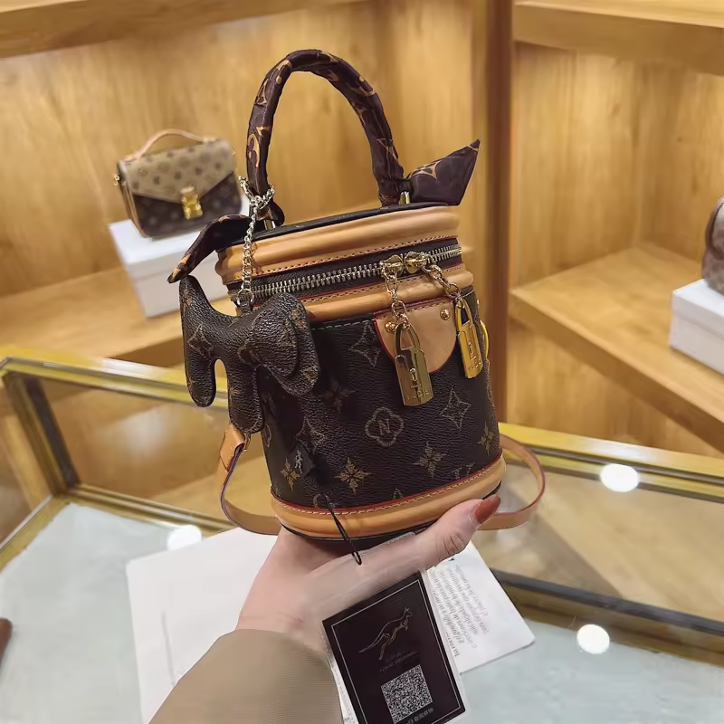 Fashion Cylinder Crossbody Bucket Bag 