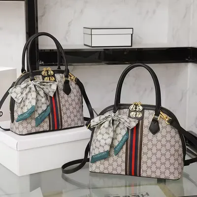 Geometric Monogram PU Handbag