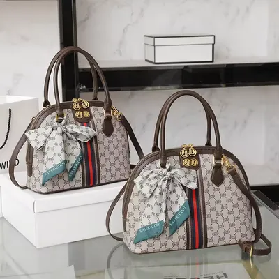 Geometric Monogram PU Handbag