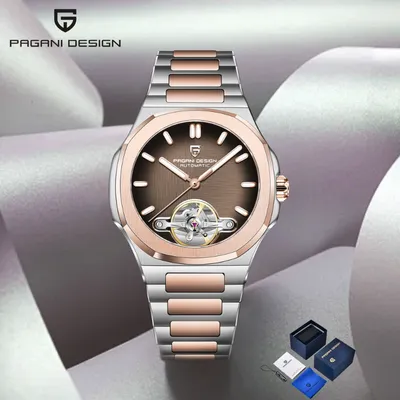 Pagani Design Automatic Two-tone Men's Rose Golden Grey Watch