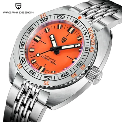 Pagani Design Diver's Automatic Orange Dial Men's Watch