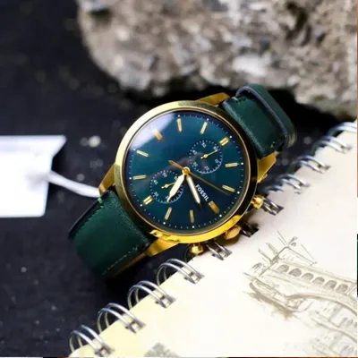Fossil Townsman Chronograph Green Leather Men's Watch