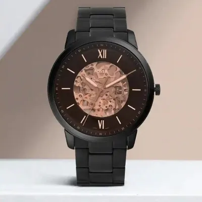 Fossil Neutra Automatic Black Stainless Steel Watch