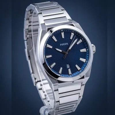 Fossil Everett Blue Dial Stainless Steel Quartz Men's Watch