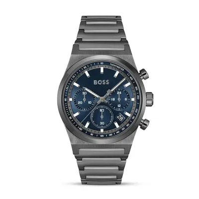 Hugo Boss Grey Stee Blue Dial Chronograph Men's Watch
