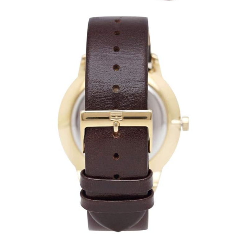 Tommy Hilfiger Hunter Dark Brown Leather Multi-Function Men's Watch 