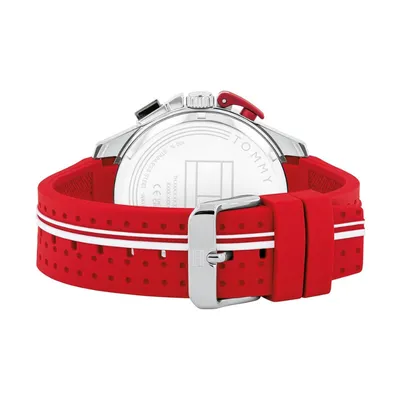 Tommy Hilfiger Red Silicone Chronograph Men's Watch