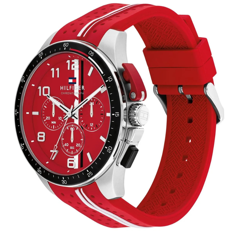 Tommy Hilfiger Red Silicone Chronograph Men's Watch