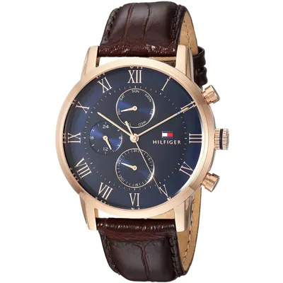 Tommy Hilfiger Multi-function Brown Leather Watch