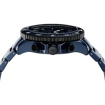 Emporio Armani World Explorer Blue Dial Ceramic Men's Watch