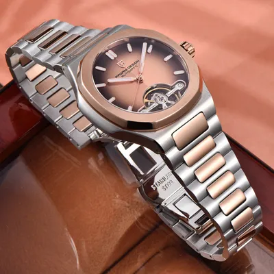 Pagani Design Automatic Two-tone Men's Rose Golden Curry Watch