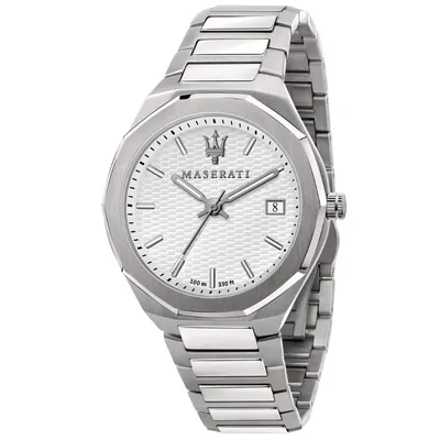 Maserati Stile White Dial Silver Steel Strap Watch