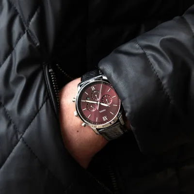 Fossil Neutra Chrono Black LiteHide™ Leather Watch