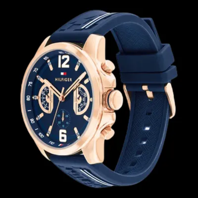 Tommy Hilfiger Silicone Navy Dial Multi-function Men's Watch 