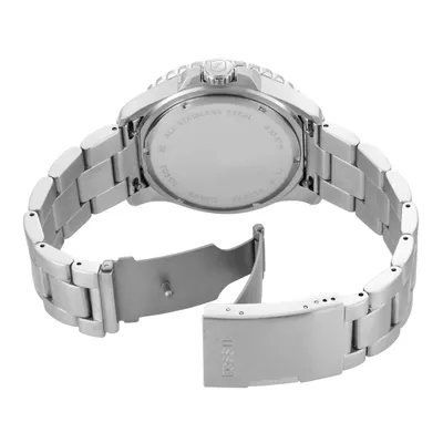 Fossil Blue GMT SilverTone Men's Watch