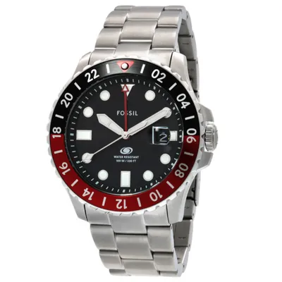 Fossil Blue GMT SilverTone Men's Watch