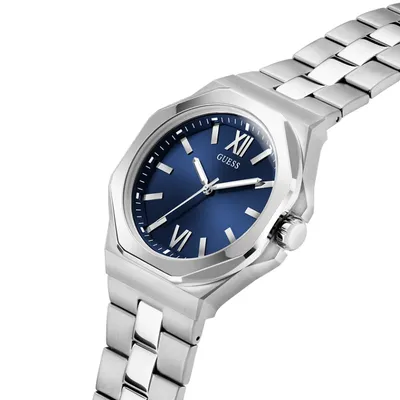 Guess Blue Dial Stainless Steel Men's Watch