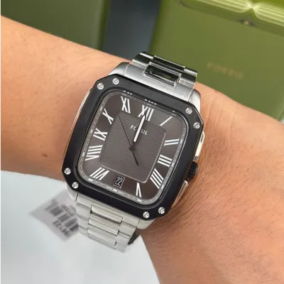 Fossil Men's Crosby Three-Hand Date Rectangular stainless steel Watch