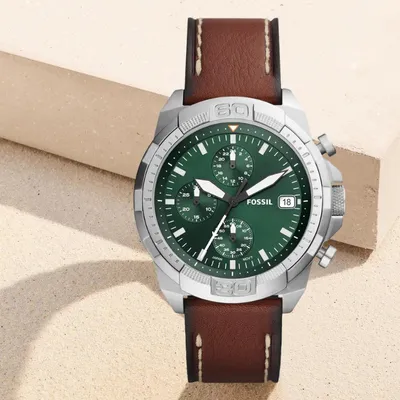 Fossil Bronson Analog Green Dial Men's Watch