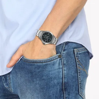 Titan Quartz Multifunction Blue Dial Stainless Steel Watch