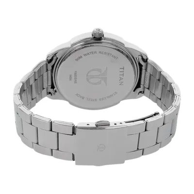 Titan Blue Dial Stainless Steel Men's Watch