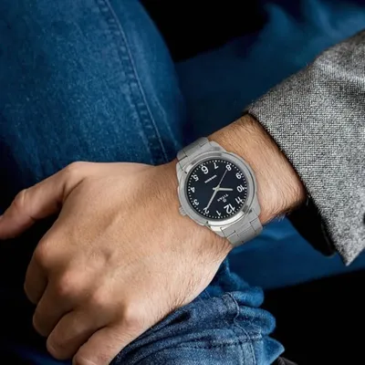 Titan Blue Dial Stainless Steel Men's Watch
