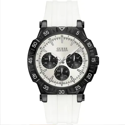 Guess Turbo White Dial Chronograph Quartz Watch 
