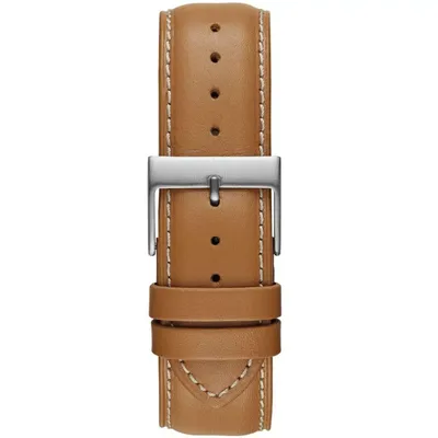 Guess Men's Tan Leather Strap Watch