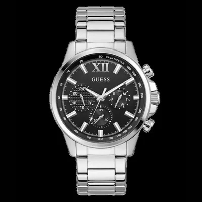 GUESS Men's Silver Tone Multi-function Watch