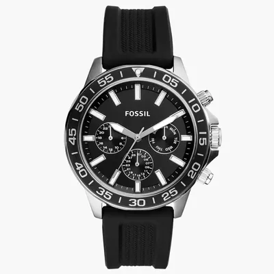 Fossil Bannon Multifunction Black Silicone Watch