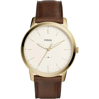Fossil Men's The Minimalist Gold Leather Quartz Watch