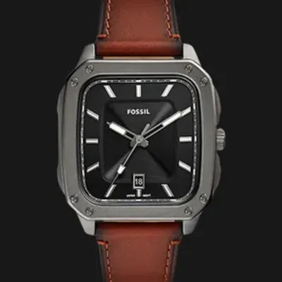 Fossil Men's Inscription Three-Hand Date  Stainless Steel Watch