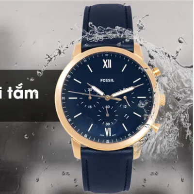 Fossil Neutra Chronograph Blue Dial Rose-Gold Bezel Men's Watch