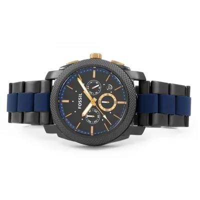 Fossil Machine Chronograph Two Tone Steel Strap Watch