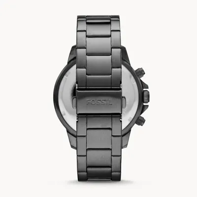Fossil  Bannon Multifunction Chronograph Green Dial Grey Steel Strap watch