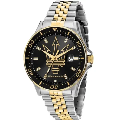 Maserati Sfido Men's Watch Two Tone Black Dial