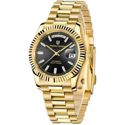 Pagani Design PD-1752 Day-Date Full Gold Black Dial