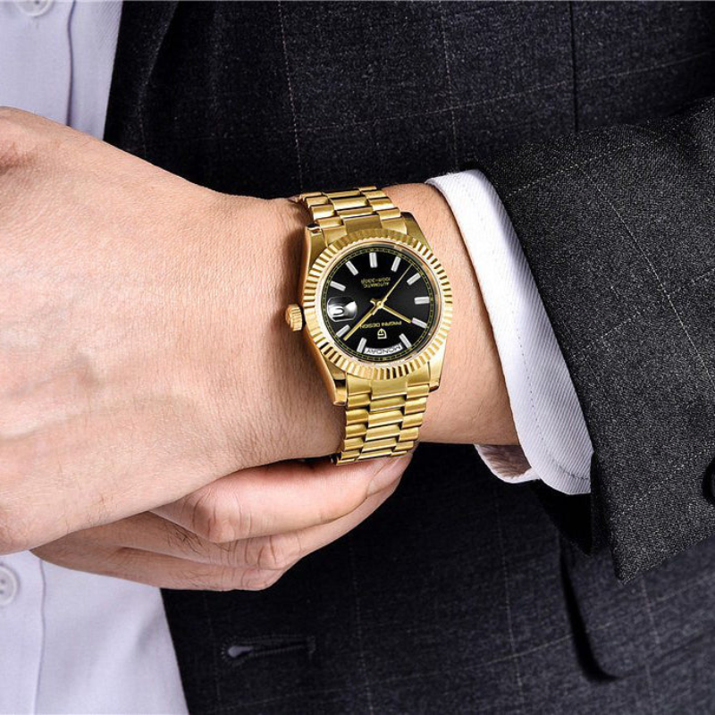 Pagani Design PD-1752 Day-Date Full Gold Black Dial