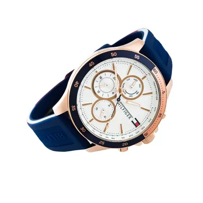 Tommy Hilfiger Bank Chronograph White Dial Silicone Men’s Watch