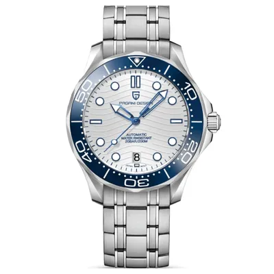Pagani Design Seamaster White with blue accents Dial Men's Watch